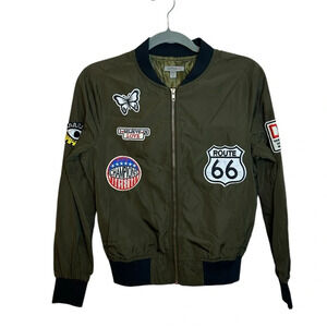 Casting LA Embroidered Patchwork Bomber Jacket